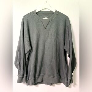 AERIE THE SWEAT WAFFLE CREW NECK SWEATSHIRT - ROYAL PALM - US M